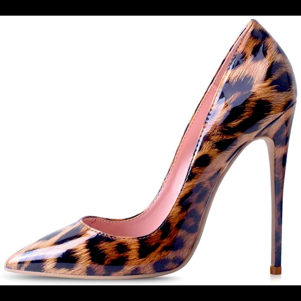 Leopard print patent leather high heels sz 7